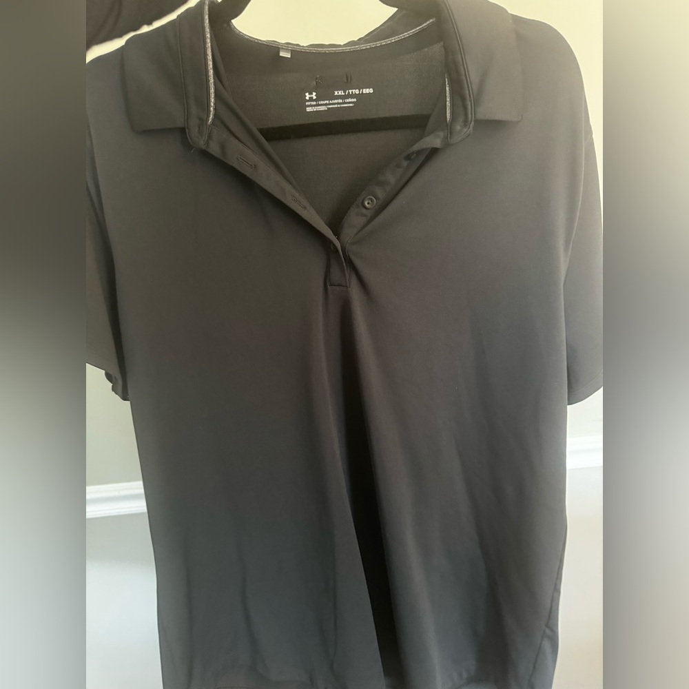 Womens Under Armour Black Golf Polo Size XXL
